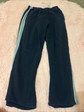 Brandy Melville Navy Blue Sweat Pants with Side Stripe